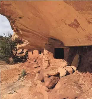  ?? JOSHUA PARTLOW/WASHINGTON POST ?? A dwelling estimated to be more than 700 years old of the Ancestral Puebloan Indians in a canyon of Cedar Mesa, Utah.