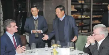  ?? SUPPLIED ?? Prime Minister Hun Sen pitches Cambodia to Swiss investors in Zurich this week.