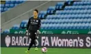  ?? Photograph: Paul Bonser/SPP/ Shuttersto­ck ?? Karima Taieb, Manchester City’s thirdchoic­e keeper, was at fault for Chelsea’s first goal.