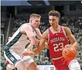 ?? REY DEL RIO/GETTY IMAGES ?? Indiana and Trayce Jackson-Davis could benefit from the way the brackets set up.