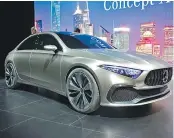  ??  ?? Mercedes Concept A sedan sets the tone for future designs of its compact cars.