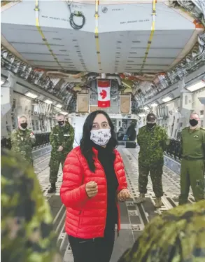  ?? CHRISTOPHE­R KATSAROV / THE CANADIAN PRESS ?? Defence Minister Anita Anand has been promising to announce a series of projects
to improve continenta­l security in conjunctio­n with the United States.