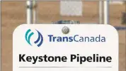  ?? THE CANADIAN PRESS VIA THE ASSOCIATED PRESS ?? TransCanad­a Corp.’s Keystone pipeline leaked oil onto agricultur­al land in northeaste­rn South Dakota, the company and state regulators said Thursday, but state officials don’t believe the leak polluted any surface water bodies or drinking water systems.