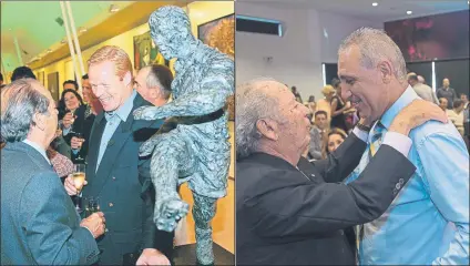  ?? FOTOS: PERE PUNTÍ ?? Hristo Stoichkov y Ronald Koeman, dos de los exjugadore­s que más cariño le tenían a Josep Lluís Núñez