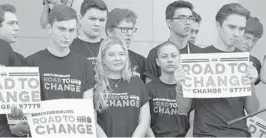  ?? TAIMY ALVAREZ/STAFF FILE ?? The Road to Change, the March for Our Lives summer voter-education bus tour, kicked Friday. Marjory Stoneman Douglas High School activists Emma Gonzalez, David Hogg, Cameron Kasky and others are scheduled to take part in the 50-stop, 20-state tour. off