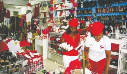  ??  ?? Shop assistants put on display Valentine’s Day merchandis­e in preparatio­n for the traditiona­l February lovers’ day which falls tomorrow. Picture by Shelton Muchena