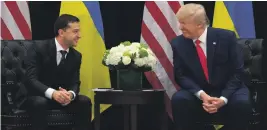  ?? AFP ?? US president Donald Trump with Ukraine’s president Volodymyr Zelenskiy