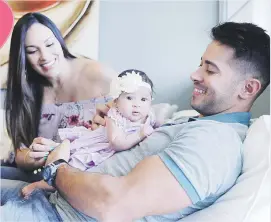  ??  ?? FELICES. Vilmarie
Mojica y Tommy Ramos se están gozando esta nueva etapa de padres con su primogénit­a, Valeria Victoria.