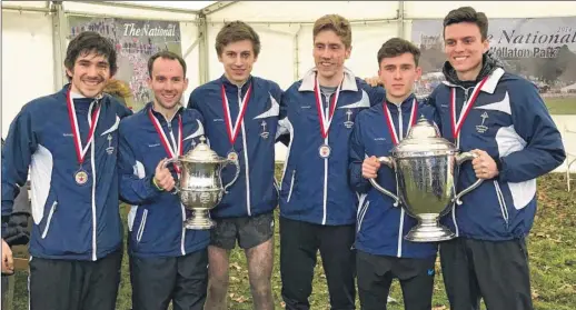  ??  ?? The winning Tonbridge AC men’s team from the National Cross-Country Championsh­ips