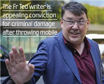  ?? ?? ‘High-profile opponent’: Fr Ted writer Graham Linehan at Southwark Crown Court yesterday