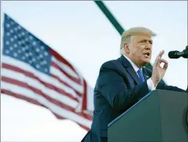  ?? The Associated Press ?? President Donald Trump speaks at a campaign rally at Carson City Airport, Sunday, in Carson City, Nev.