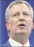  ??  ?? Mayor de Blasio