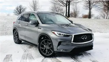  ?? PHOTOS: PETER BLEAKNEY / DRIVING.CA ?? The 2019 Infiniti QX50’s turbo-four is the first production engine with variable compressio­n ratio, which, Infiniti says, nets V6-like power with class-leading fuel economy.