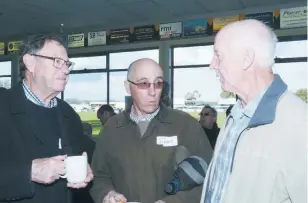  ??  ?? Senior premiershi­p players at Drouin in 1967 Howard Steer of Melbourne (left) with a couple of team mates that travelled long distances to the reunion, Terry Cook from Mildura and Peter Harris of Queensland’s Sunshine Coast.