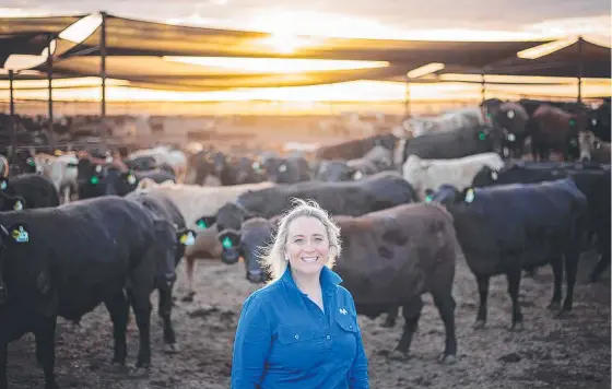  ??  ?? Western Downs powerhouse Amanda Moohen’s work in the agricultur­e industry has been honoured by Antola Trading in their latest fashion line. Picture: Bec Parnell, Goonoo Feedlot