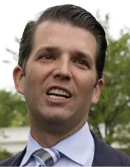  ?? THE ASSOCIATED PRESS ?? Donald Trump Jr. says he released the emails as an effort “to be totally transparen­t.”