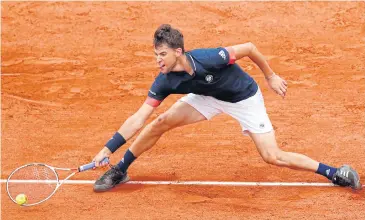  ?? REUTERS ?? Austria’s Dominic Thiem in action during his quarter-final match against Germany’s Alexander Zverev yesterday.