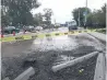  ??  ?? A broken water main near the mainland portion of Billy Bishop airport on Thursday.