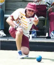  ??  ?? Drouin’s Ian Haughton bowls during his team’s 27/15 win over Warragul in division six on Saturday.