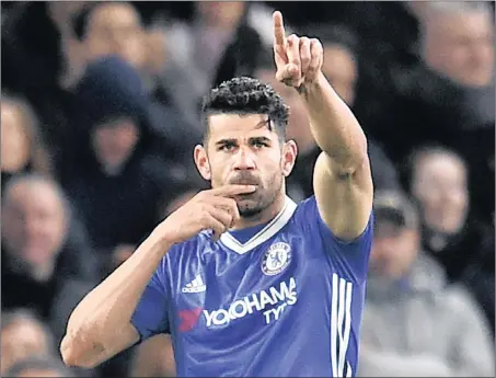  ?? PICTURE: BACKPAGEPI­X ?? PERSONA NON GRATA: Diego Costa was deemed surplus to Chelsea’s requiremen­ts by manager Antonio Conte, despite scoring 20 goals in helping them win the league last season.