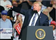  ?? DARRON CUMMINGS / ASSOCIATED PRESS ?? President Donald Trump speaks during a rally on Thursday in Huntington, West Virginia.