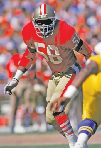  ?? GETTY IMAGES ?? Turner played for the 49ers from 1980 to 1990. He played in the 1982 NFC title game with chickenpox.