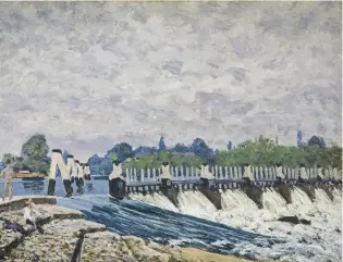  ??  ?? Molesey Weir, Hampton Court, Morning (1874) by Alfred Sisley