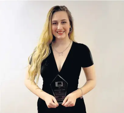  ??  ?? Stephanie Allen won the Outstandin­g Student Of The Year award at the University of South Wales Sports awards