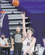  ?? Young Kwak The Associated Press ?? Gonzaga forward Drew Timme shoots during Monday’s victory against Northweste­rn State in Spokane, Wash.