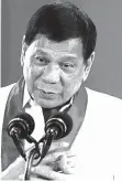  ??  ?? DUTERTE