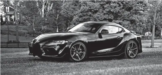  ?? TOYOTA ?? The 2020 Toyota Supra features a 3.0-liter turbocharg­ed inline six that produces 335 hp.