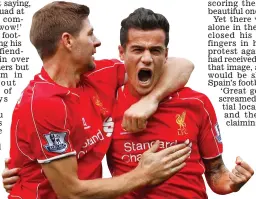  ?? REUTERS ?? Pulling power: Gerrard spoke in revered terms about his former team-mate Coutinho