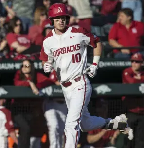  ?? (NWA Democrat-Gazette/Ben Goff) ?? Matt Goodheart is one of four Arkansas players who stand the best chance of being drafted in a five-round MLB Draft, according to Baseball America.