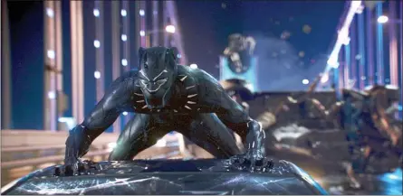  ?? The Associated Press ?? This image released by Disney shows a scene from Marvel Studios' “Black Panther.”
