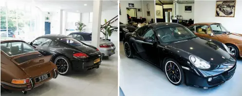  ??  ?? As you would expect, the broad spectrum of Porsches is available for sale in both the Charles Ivey showrooms in Fulham and Surbiton