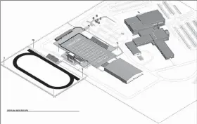  ?? Courtesy Photo/HIGH JACKSON ASSOCIATES ?? This architectu­ral design shows the layout for the proposed Farmington football/soccer stadium and separate track facility. Both will be in the northwest corner of the high school campus. The school is asking voters to be allowed to extend debt by 12...