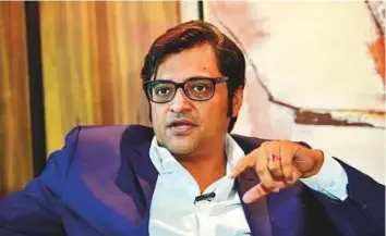  ?? Virendra Saklani/Gulf News ?? Arnab Goswami, Managing Director and Editor-in-Chief of Republic TV during an exclusive interview with Gulf News in Dubai.