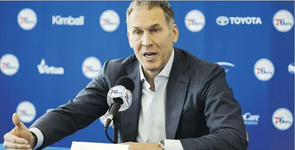  ?? MATT ROURKE/THE ASSOCIATED PRESS ?? Bryan Colangelo has resigned as the Philadelph­ia 76ers’ president of basketball operations after an independen­t firm investigat­ed allegation­s of using a series of Twitter accounts to anonymousl­y trash some of his own players and defend himself against...