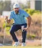  ?? Fernando Llano/ Associated Press ?? Scottie Scheffler lines up his put on the 16th hole on Sunday.