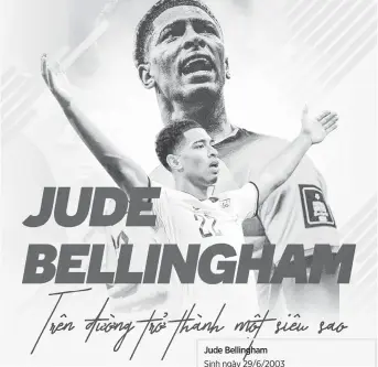  ?? ?? Jude Bellingham
Sinh ngày 29/6/2003
Vị trí: Tiền vệ trung tâm
Các CLB trong sự nghiệp: Birmingham City (44 trận/4 bàn), Dortmund (112 trận/19 bàn) Đội tuyển Anh (từ 2020): 21 trận/1 bàn
Giá trị (theo transferma­rkt): 100 triệu euro