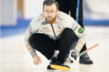  ??  ?? Brushing up Robin Brydone is back in training for an exciting year on the ice. Photo: Perthshire Picture Agency