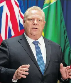  ?? LIAM RICHARDS / THE CANADIAN PRESS ?? Ontario Premier Doug Ford has been mocked on the website forum he set up for curriculum opinions.