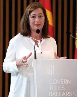  ?? EUROPA PRESS ?? Francina Armengol, presidenta de Baleares.
