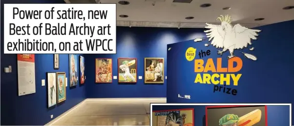  ?? PHOTOS: SUPPLIED ?? The Bald Archy exhibition at WPCC, a comic portrait competitio­n establishe­d to satirise similar art competitio­ns.