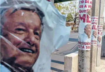  ?? ALEJANDRO CEGARRA/THE NEW YORK TIMES ?? Mexican President Andres Manuel Lopez Obrador faces a recall election on Sunday.
