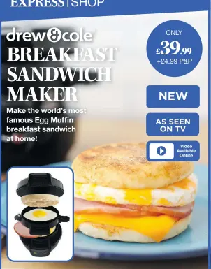 Hamilton Beach Breakfast Sandwich Maker with Egg Cooker Ring, Customize  Ingredients, Perfect for English Muffins, Croissants, Mini Waffles, Perfect