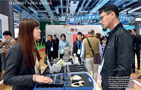  ??  ?? On November 8, 2019, at the second China Internatio­nal Import Expo, Johnson & Johnson displays its innovative products, cutting-edge technologi­es, and advanced medical solutions in