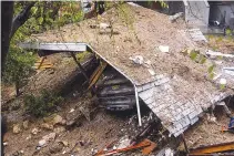  ?? REUTERS ?? THE REMAINS of a home destroyed by a mudslide caused by heavy rain in Los Angeles, California, Feb. 5.