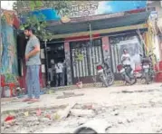  ?? HT PHOTO ?? Exterior of Sheroes Hangout after demolition on July 11. Now, there is no parking space for vehicles and open area for visitors.