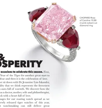  ?? ?? CHOPARD Rose of Caroline 10.88 ct pink radiant-cut diamond ring